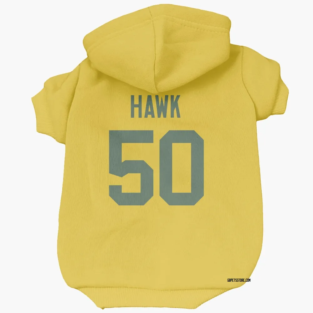 Green Bay Packers A.J. Hawk Gold Pet Hoodie for Dog & Cat