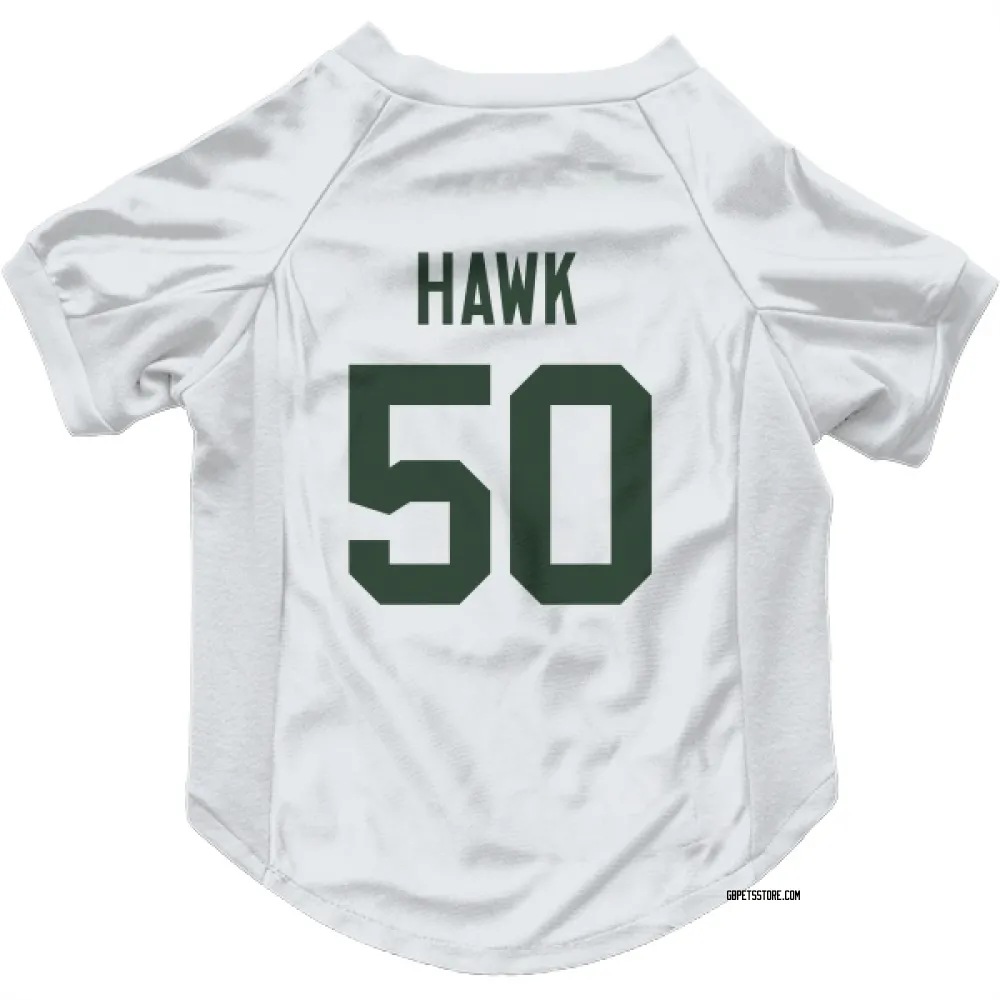 Green Bay Packers A.J. Hawk White Pet Jersey for Dog & Cat