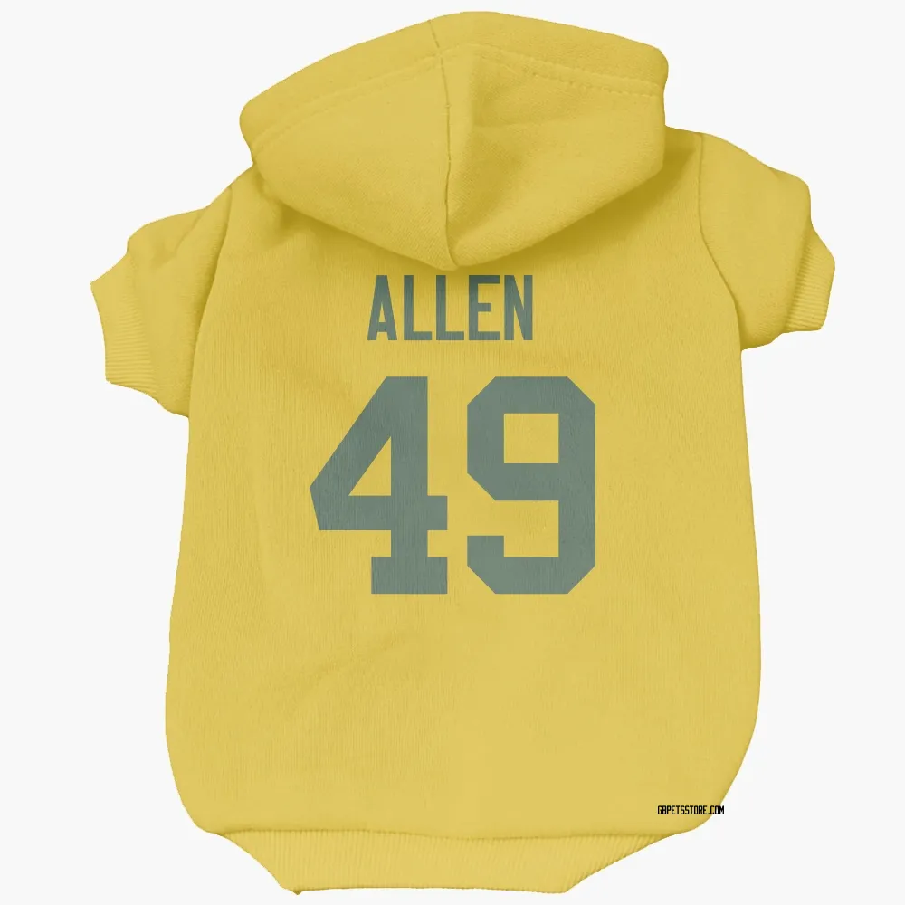 Green Bay Packers Austin Allen Gold Pet Hoodie for Dog & Cat