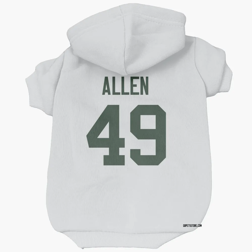Green Bay Packers Austin Allen White Pet Hoodie for Dog & Cat