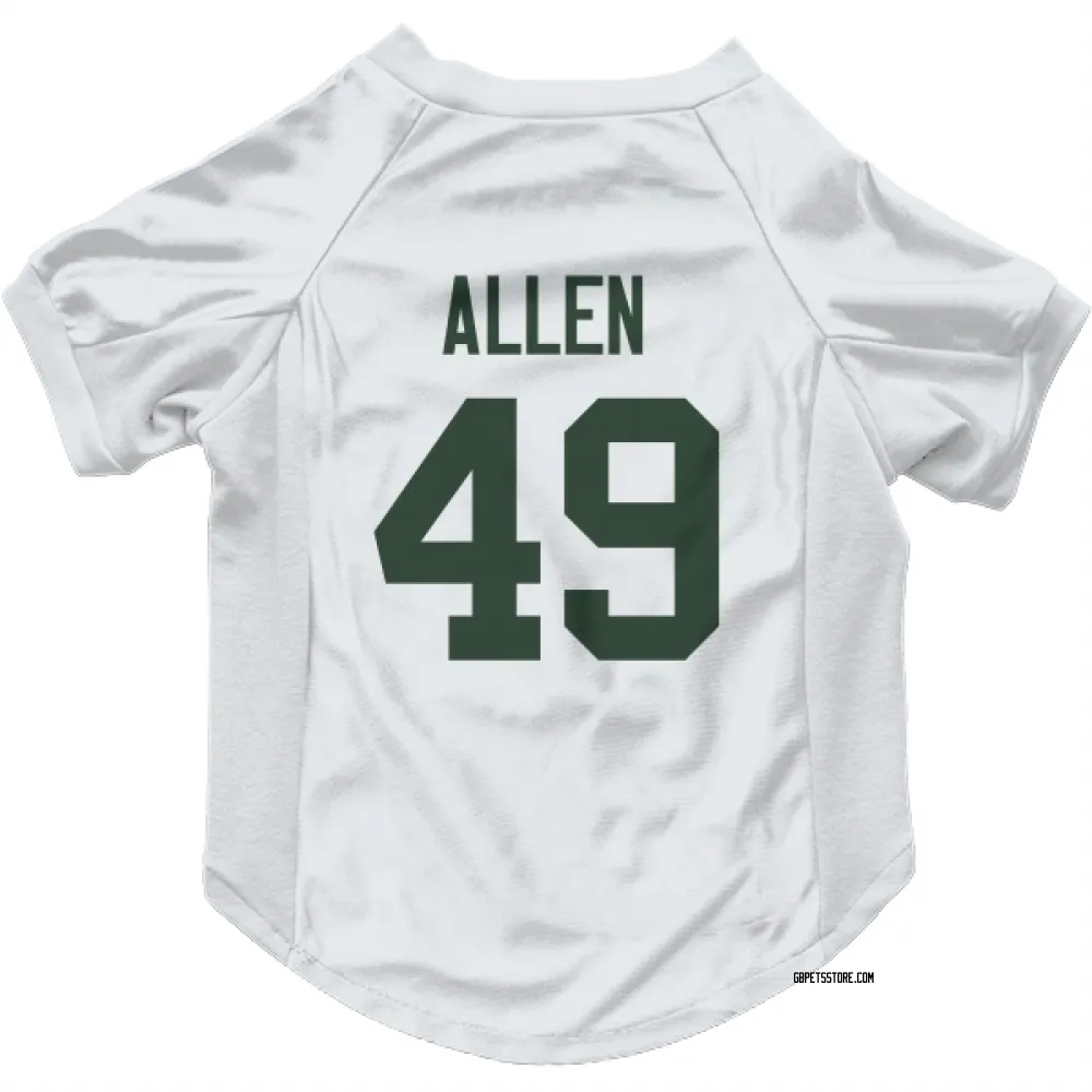Green Bay Packers Austin Allen White Pet Jersey for Dog & Cat