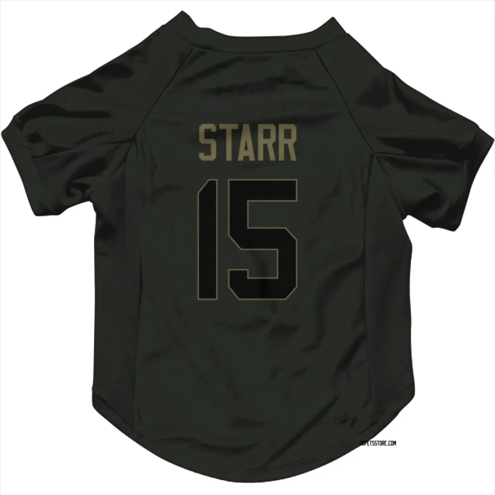 Green Bay Packers Bart Starr Black Service Pet Jersey for Dog & Cat