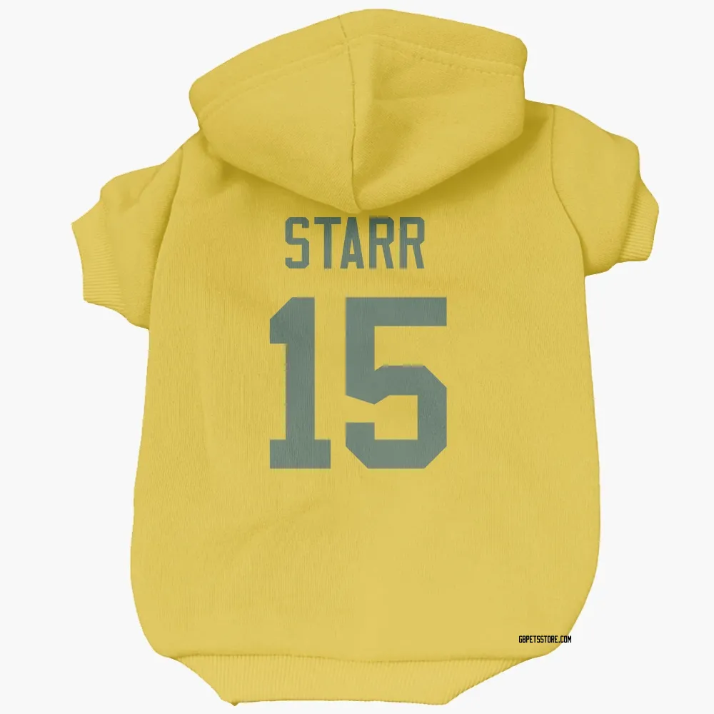 Green Bay Packers Bart Starr Gold Pet Hoodie for Dog & Cat