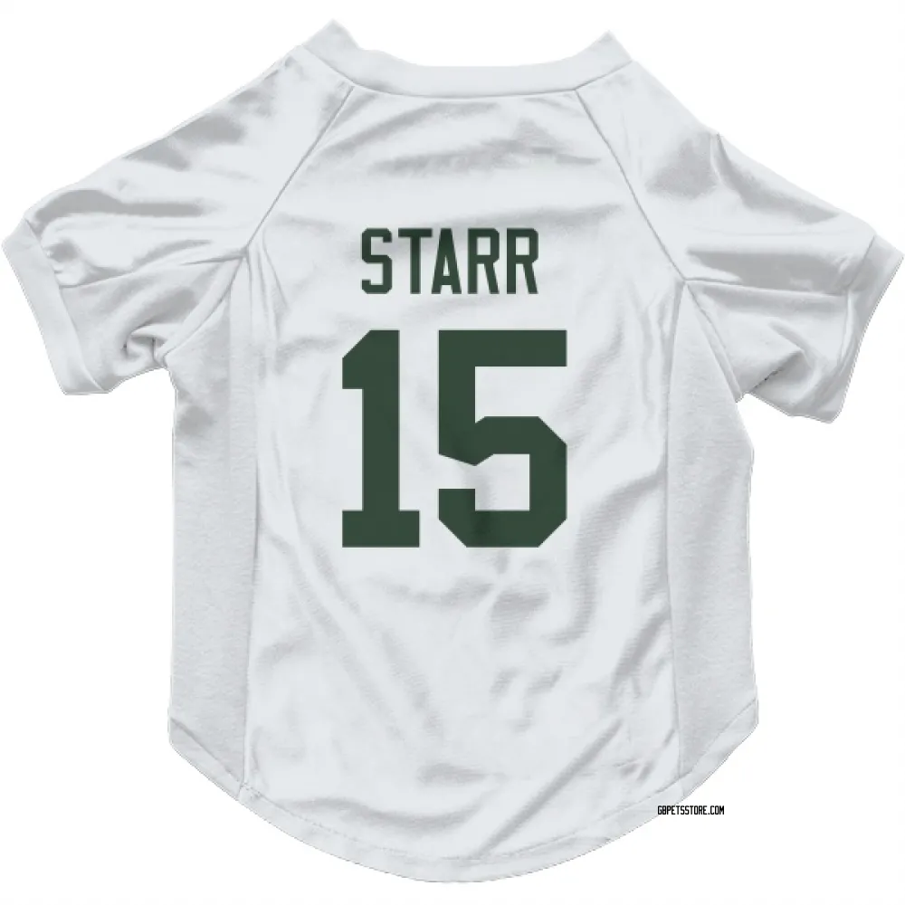 Green Bay Packers Bart Starr White Pet Jersey for Dog & Cat