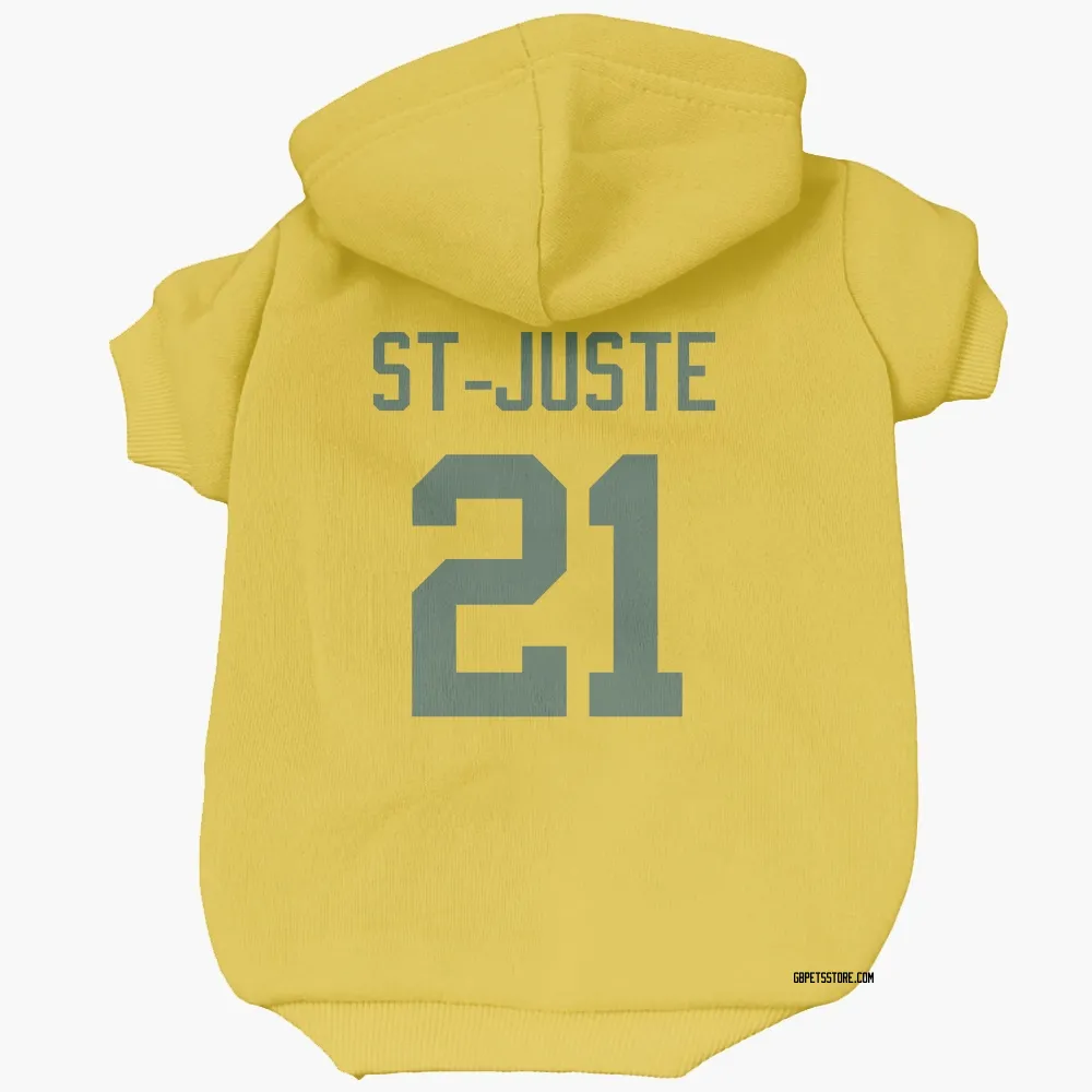 Green Bay Packers Benjamin St-Juste Gold Pet Hoodie for Dog & Cat