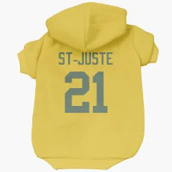 Green Bay Packers Benjamin St-Juste Gold Pet Hoodie for Dog & Cat