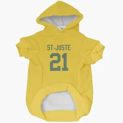 Green Bay Packers Benjamin St-Juste Gold Pet Hoodie for Dog & Cat