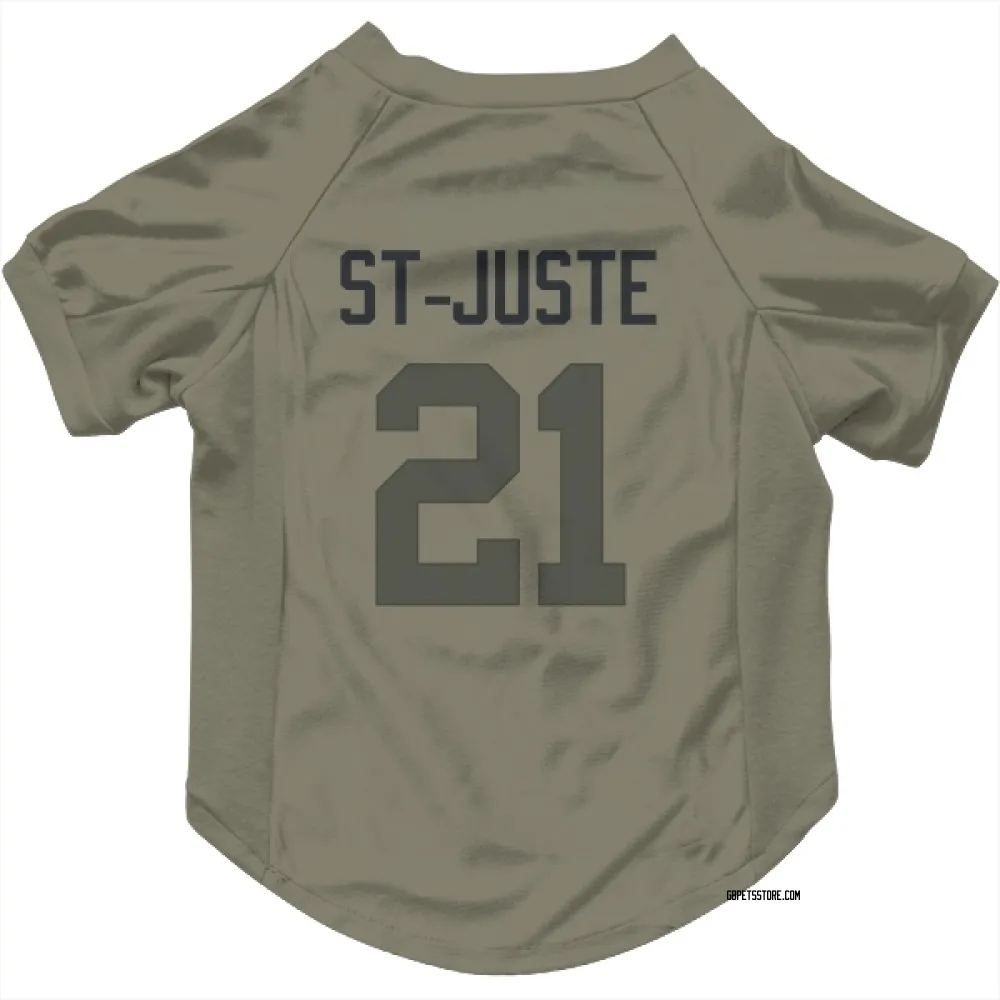 Green Bay Packers Benjamin St-Juste Olive Pet Jersey for Dog & Cat