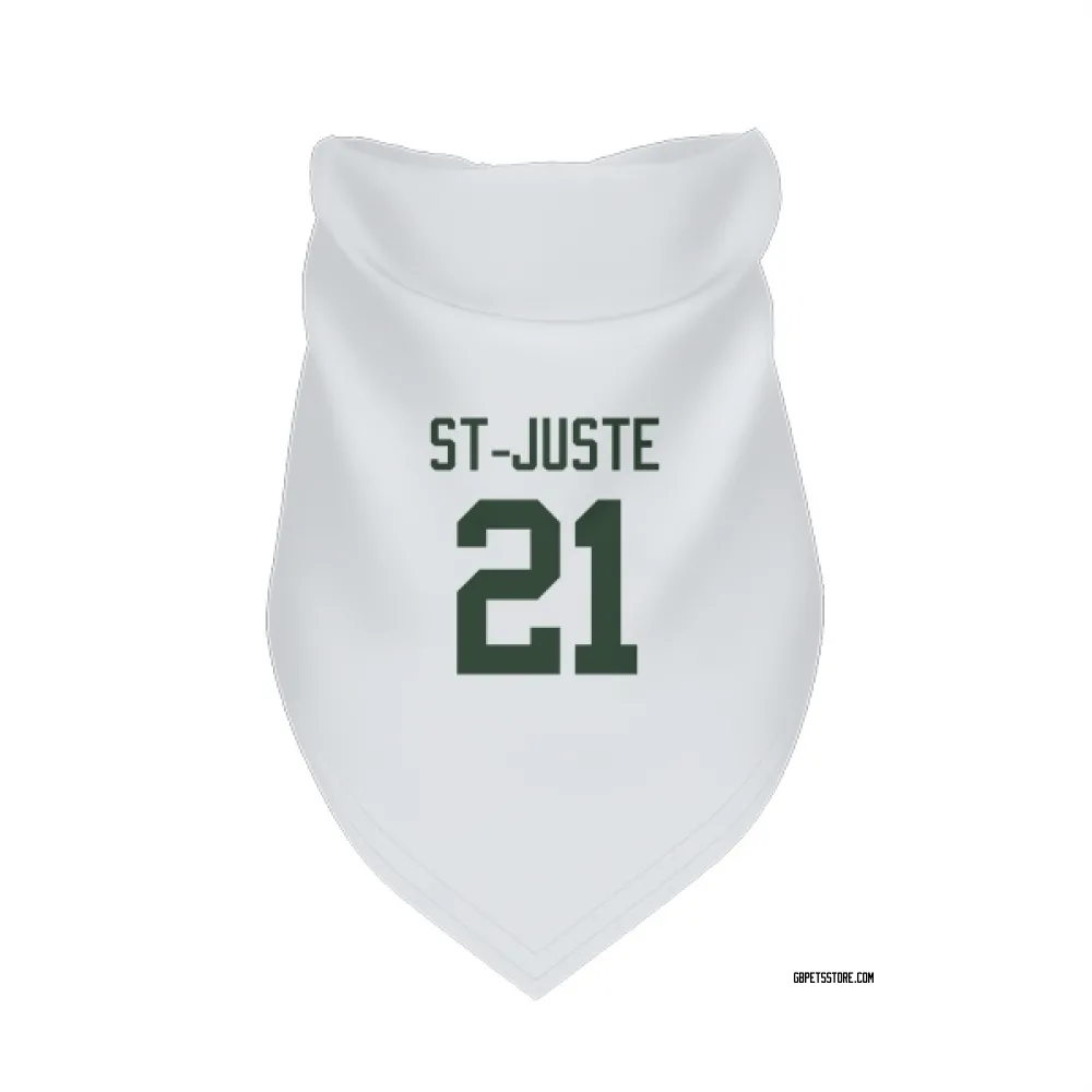 Green Bay Packers Benjamin St-Juste White Pet Bandana for Dog & Cat