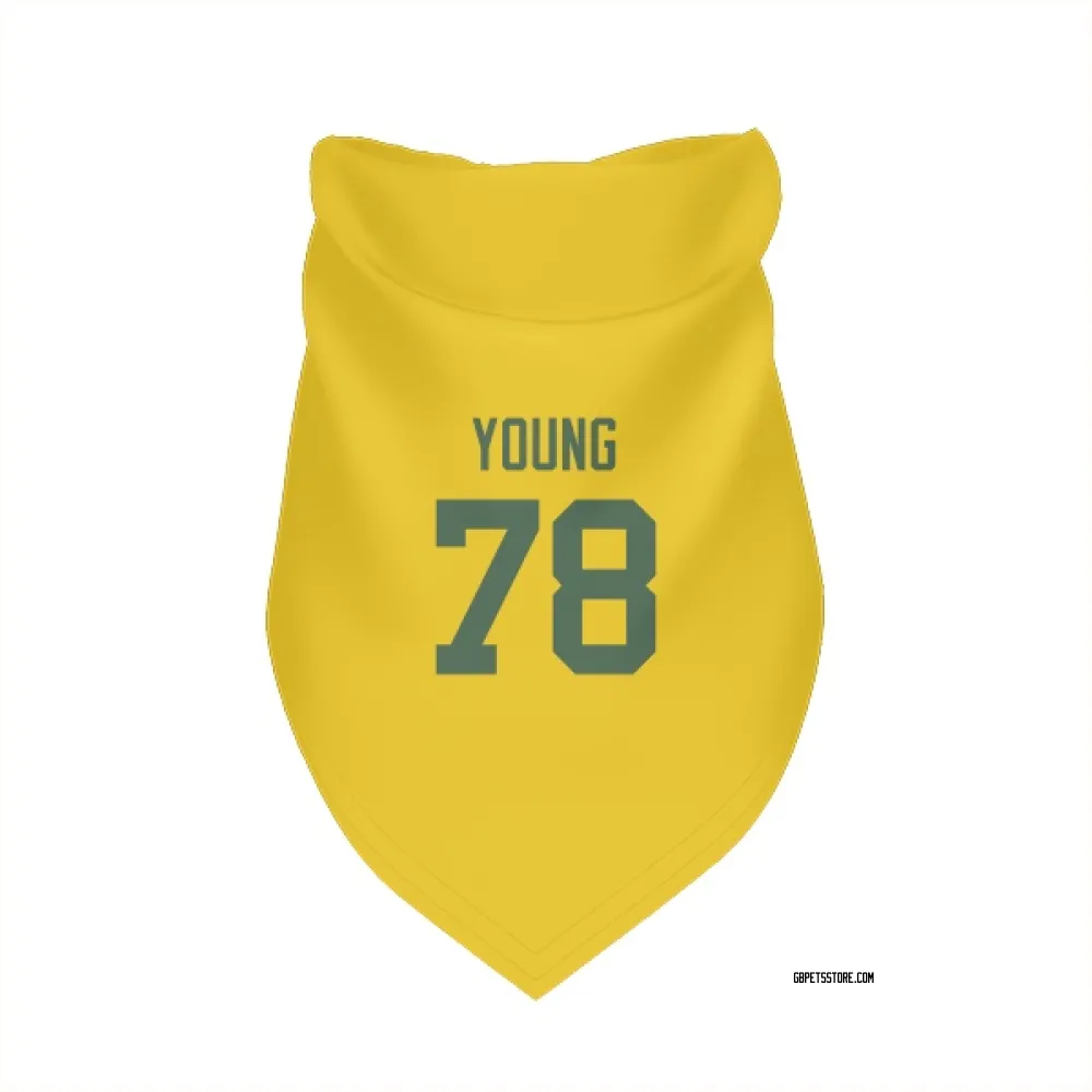 Green Bay Packers Cameron Young Gold Pet Bandana for Dog & Cat