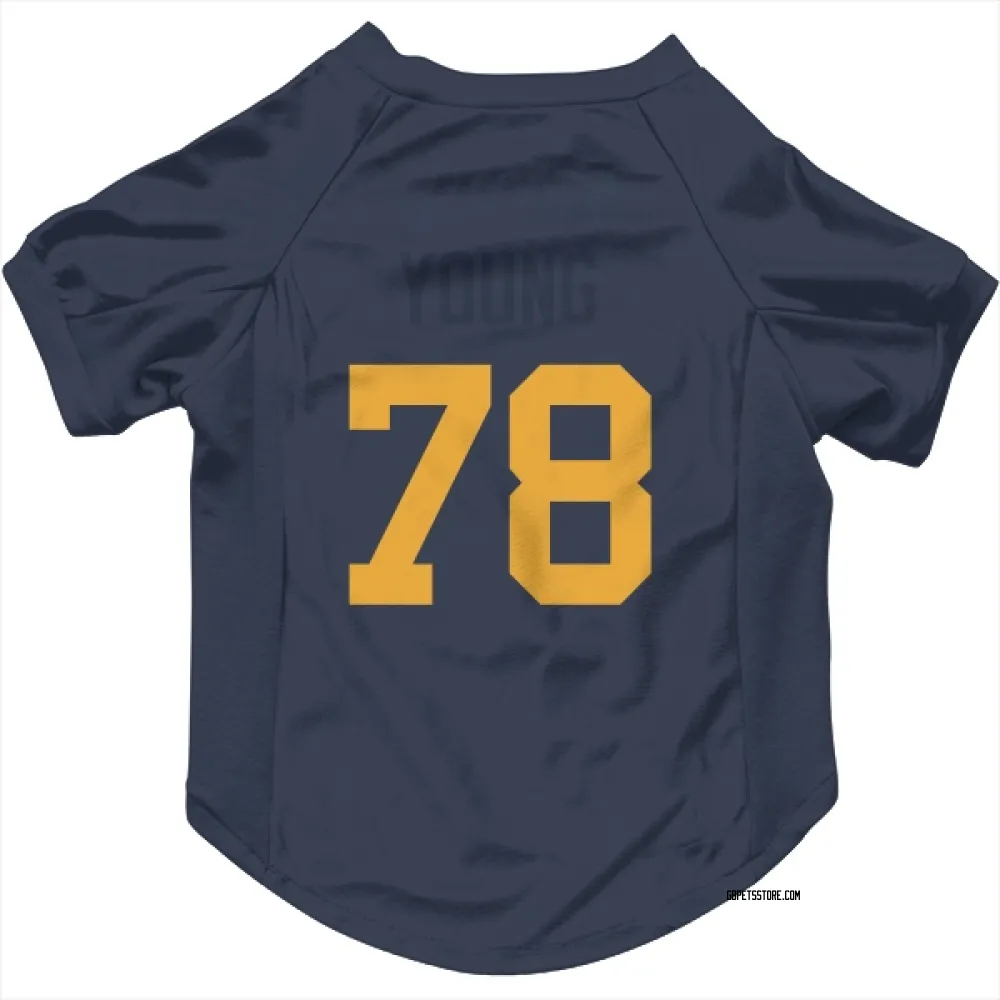 Green Bay Packers Cameron Young Navy Pet Jersey for Dog & Cat