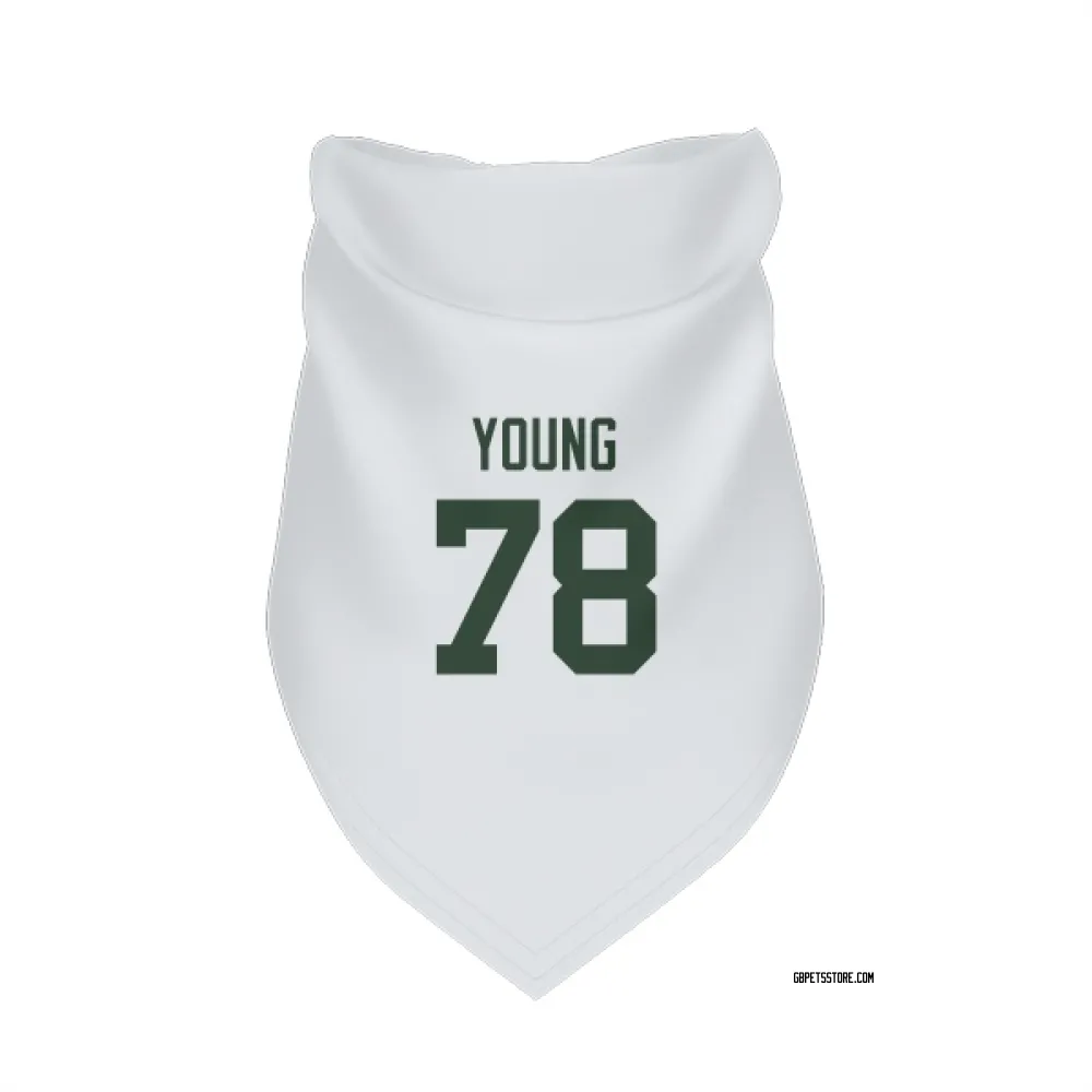 Green Bay Packers Cameron Young White Pet Bandana for Dog & Cat