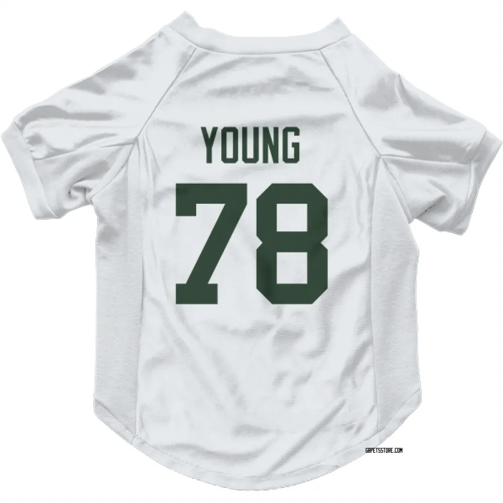 Green Bay Packers Cameron Young White Pet Jersey for Dog & Cat