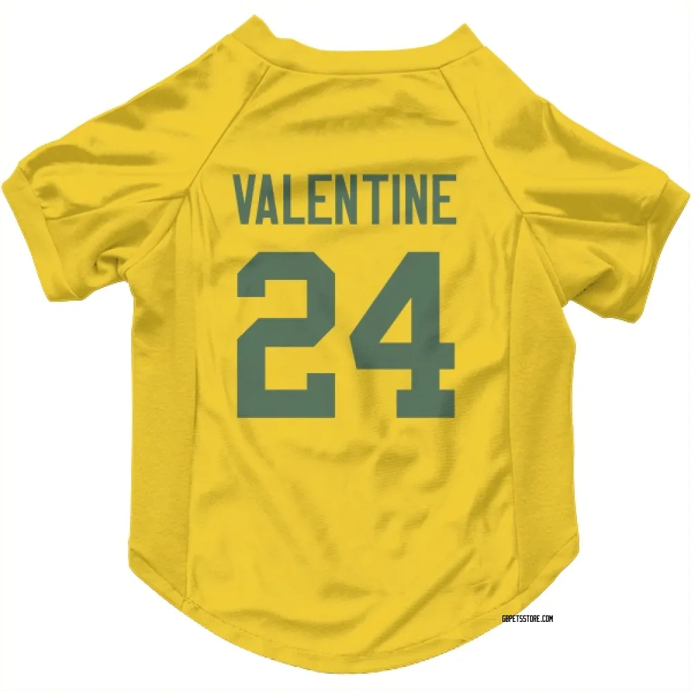 Green Bay Packers Carrington Valentine Gold Pet Jersey for Dog & Cat