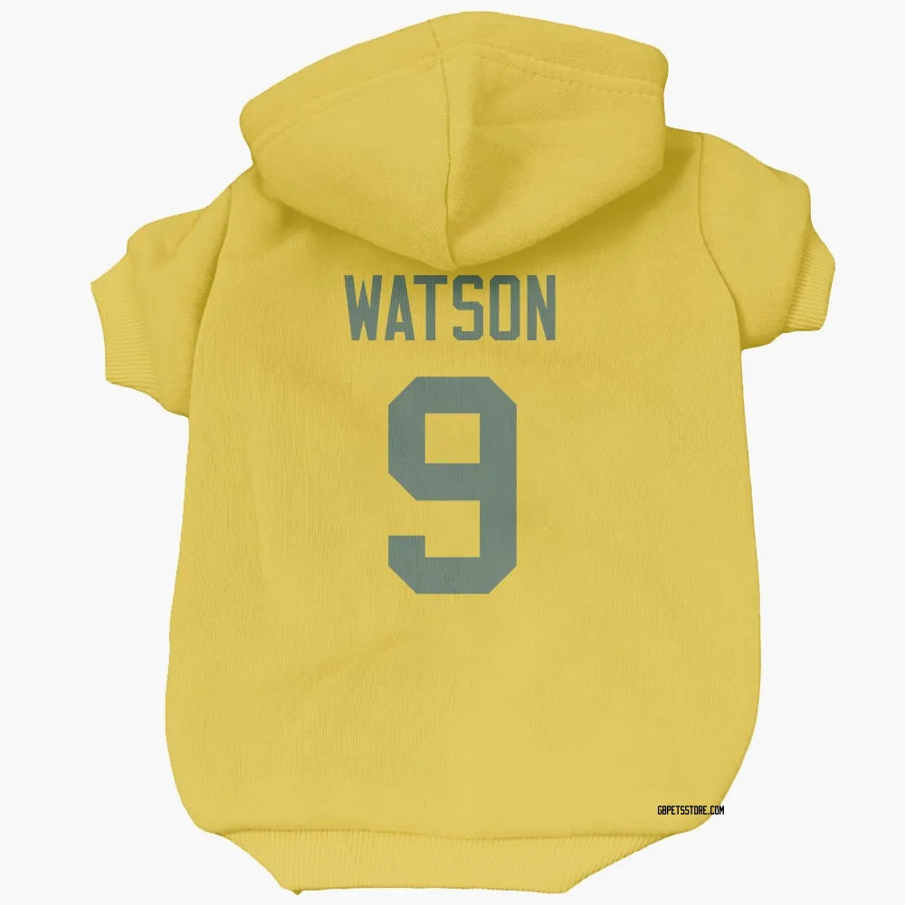 Green Bay Packers Christian Watson Gold Pet Hoodie for Dog & Cat