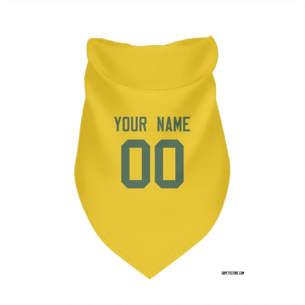 Green Bay Packers Custom Gold Pet Bandana for Dog & Cat