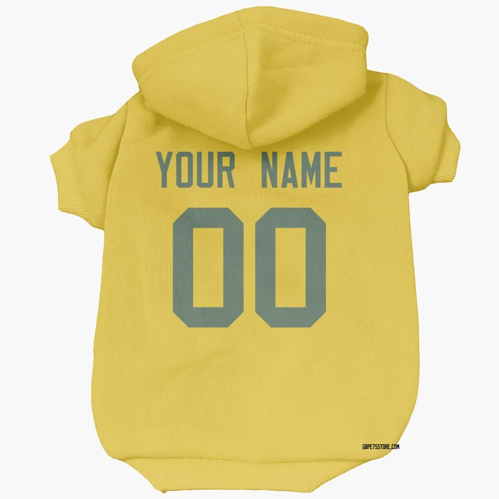 Green Bay Packers Custom Gold Pet Hoodie for Dog & Cat