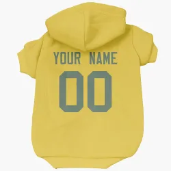 Green Bay Packers Custom Gold Pet Hoodie for Dog & Cat
