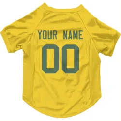 Green Bay Packers Custom Gold Pet Jersey for Dog & Cat