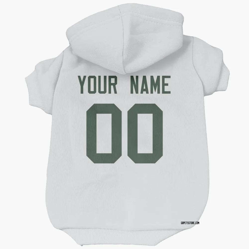 Green Bay Packers Custom White Pet Hoodie for Dog & Cat