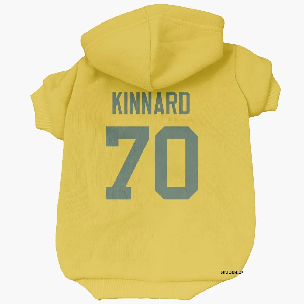 Green Bay Packers Darian Kinnard Gold Pet Hoodie for Dog & Cat