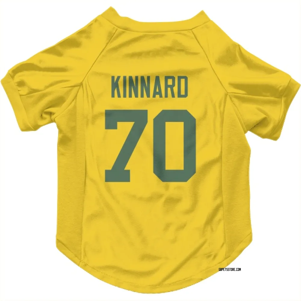 Green Bay Packers Darian Kinnard Gold Pet Jersey for Dog & Cat