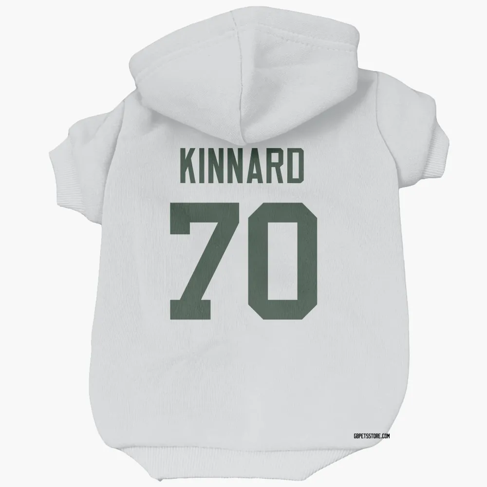 Green Bay Packers Darian Kinnard White Pet Hoodie for Dog & Cat