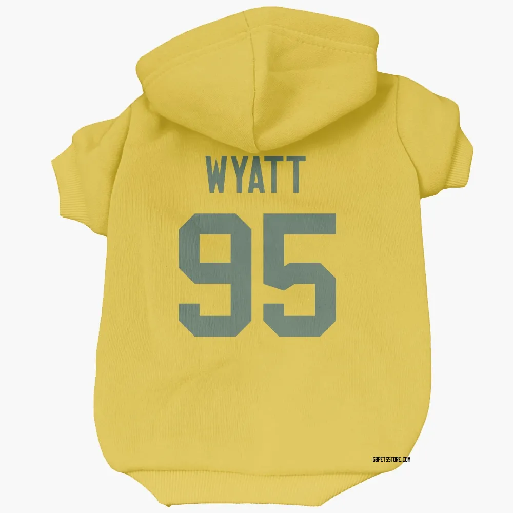 Green Bay Packers Devonte Wyatt Gold Pet Hoodie for Dog & Cat
