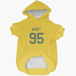 Green Bay Packers Devonte Wyatt Gold Pet Hoodie for Dog & Cat