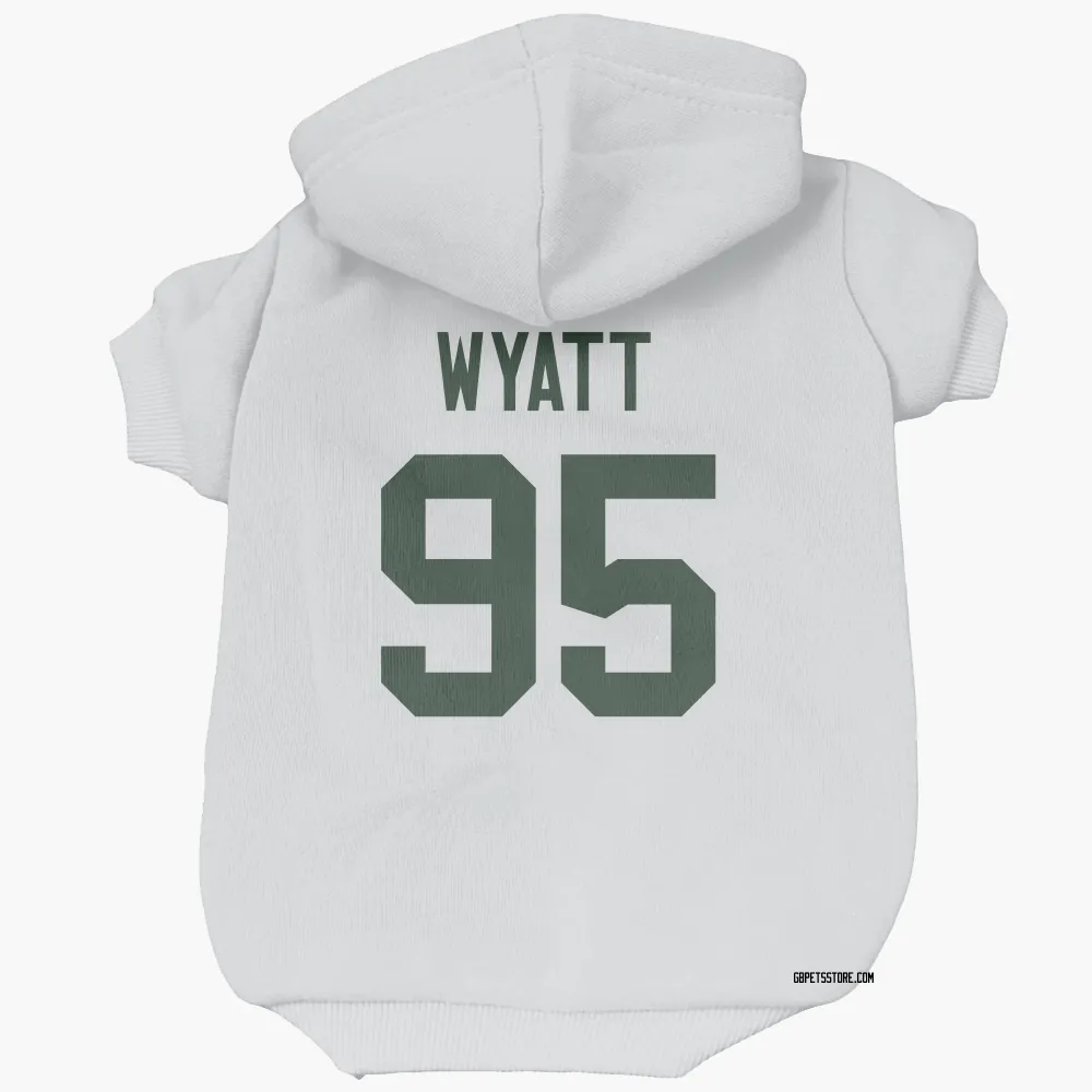 Green Bay Packers Devonte Wyatt White Pet Hoodie for Dog & Cat