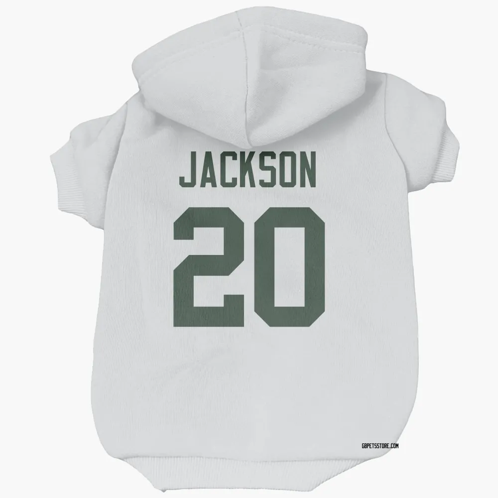 Green Bay Packers Domani Jackson White Pet Hoodie for Dog & Cat