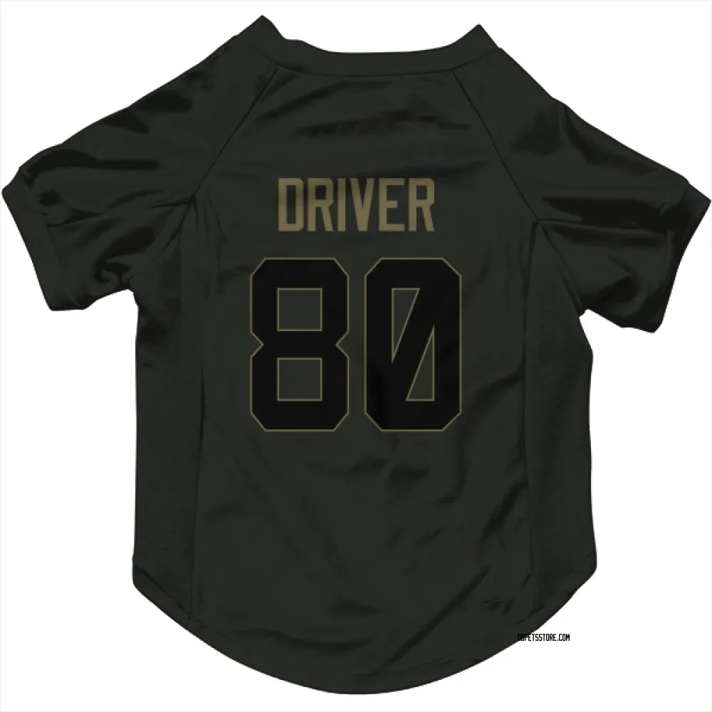 Green Bay Packers Donald Driver Black Service Pet Jersey for Dog & Cat