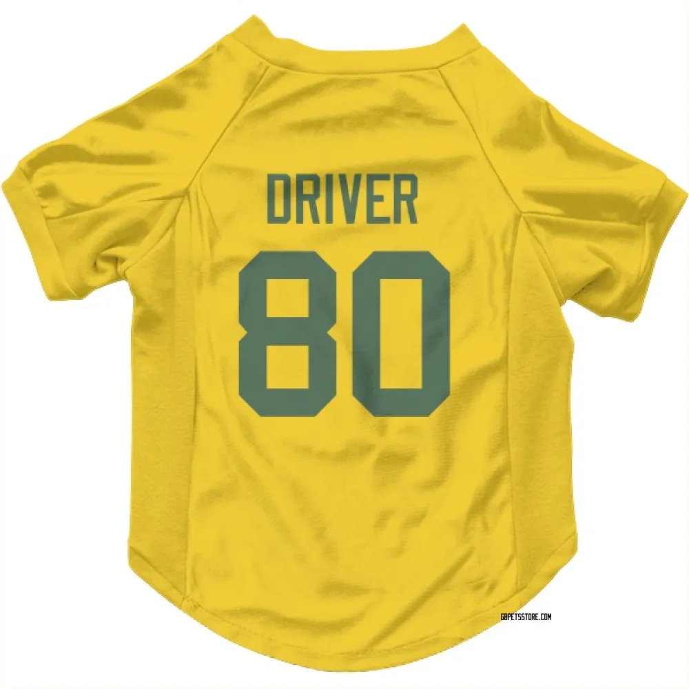 Green Bay Packers Donald Driver Gold Pet Jersey for Dog & Cat