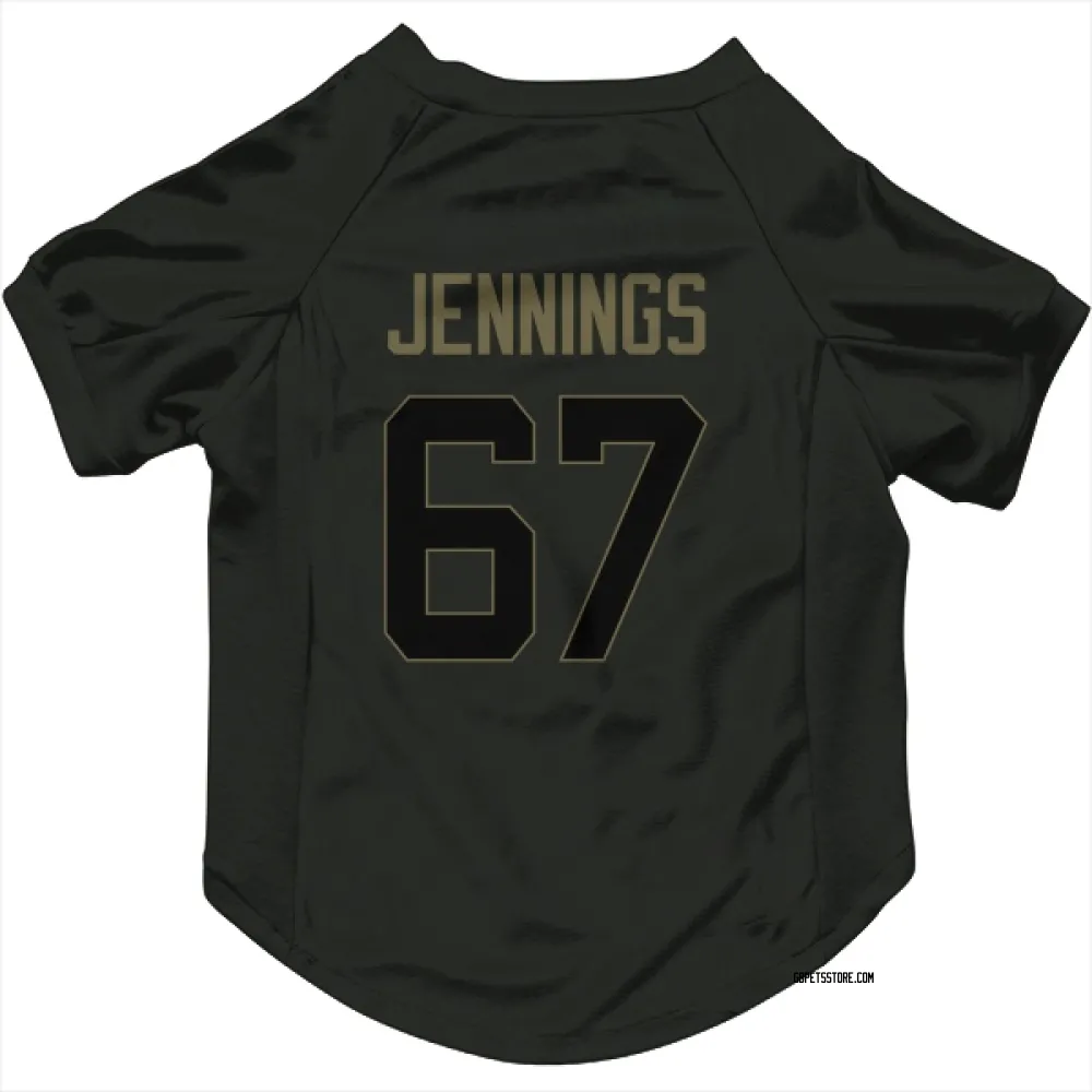 Green Bay Packers Donovan Jennings Black Service Pet Jersey for Dog & Cat