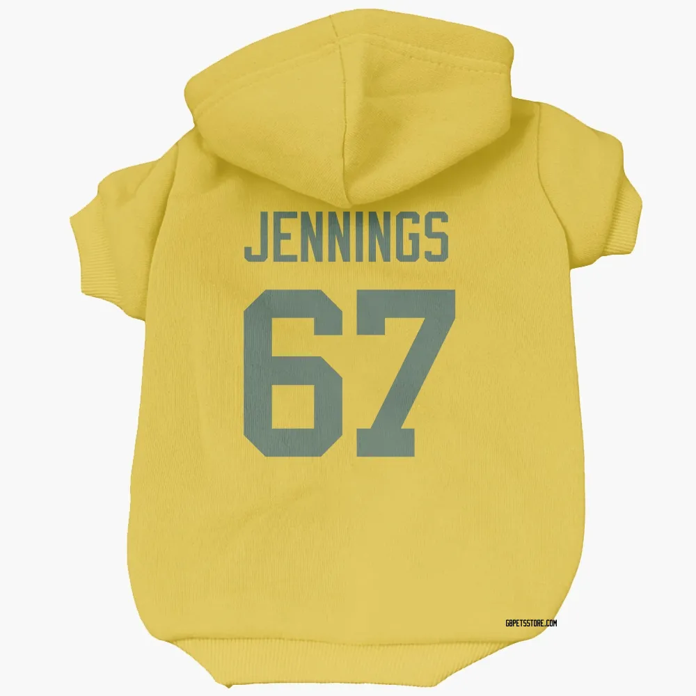 Green Bay Packers Donovan Jennings Gold Pet Hoodie for Dog & Cat