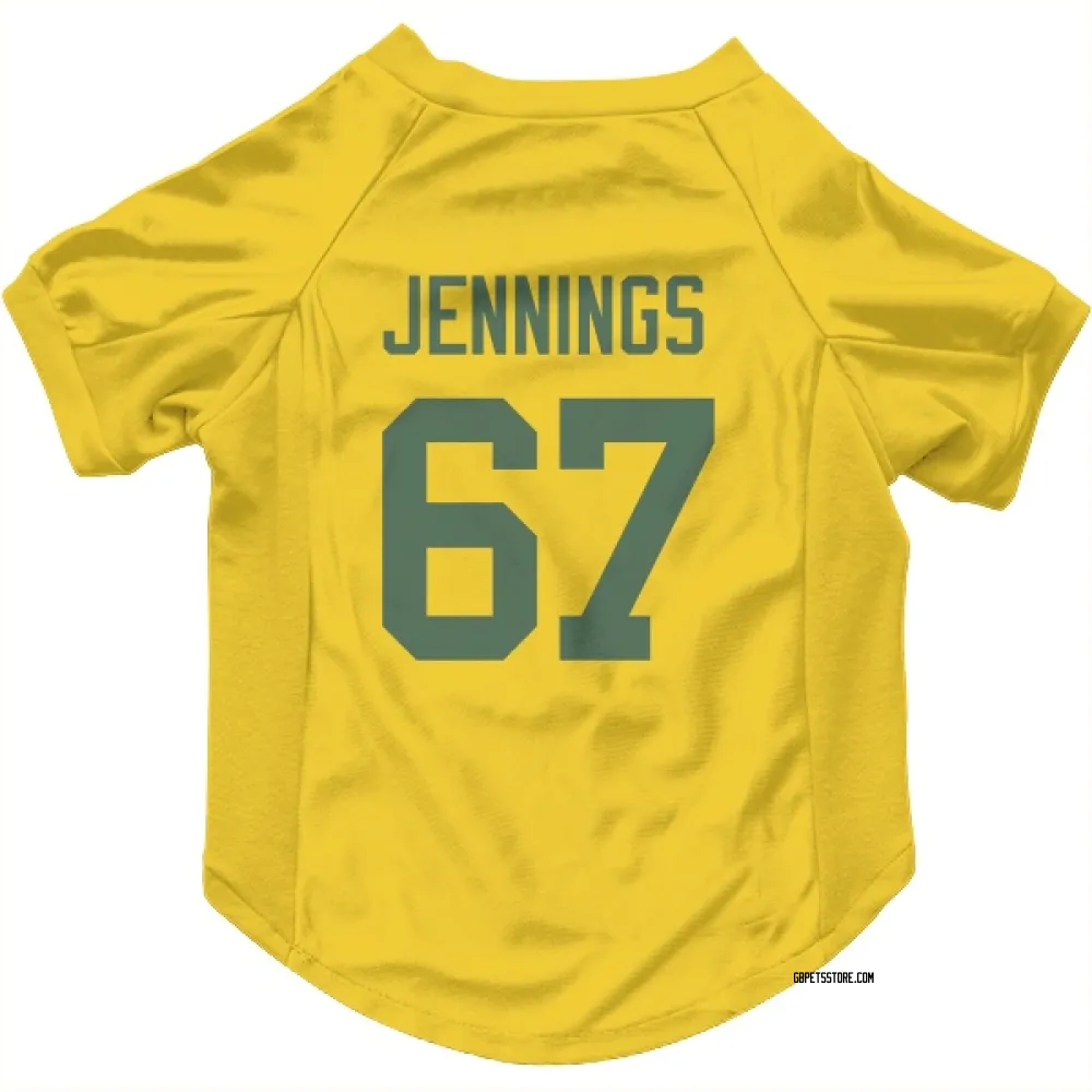 Green Bay Packers Donovan Jennings Gold Pet Jersey for Dog & Cat