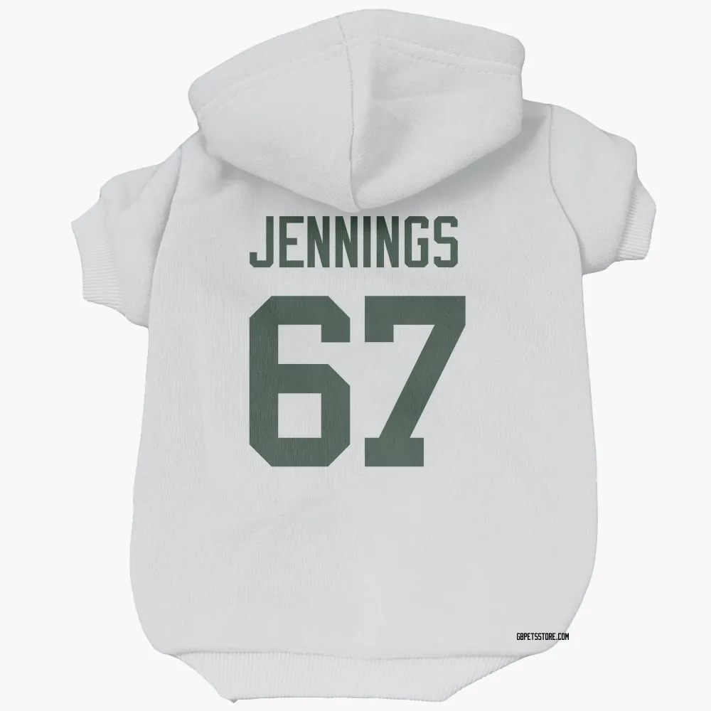 Green Bay Packers Donovan Jennings White Pet Hoodie for Dog & Cat