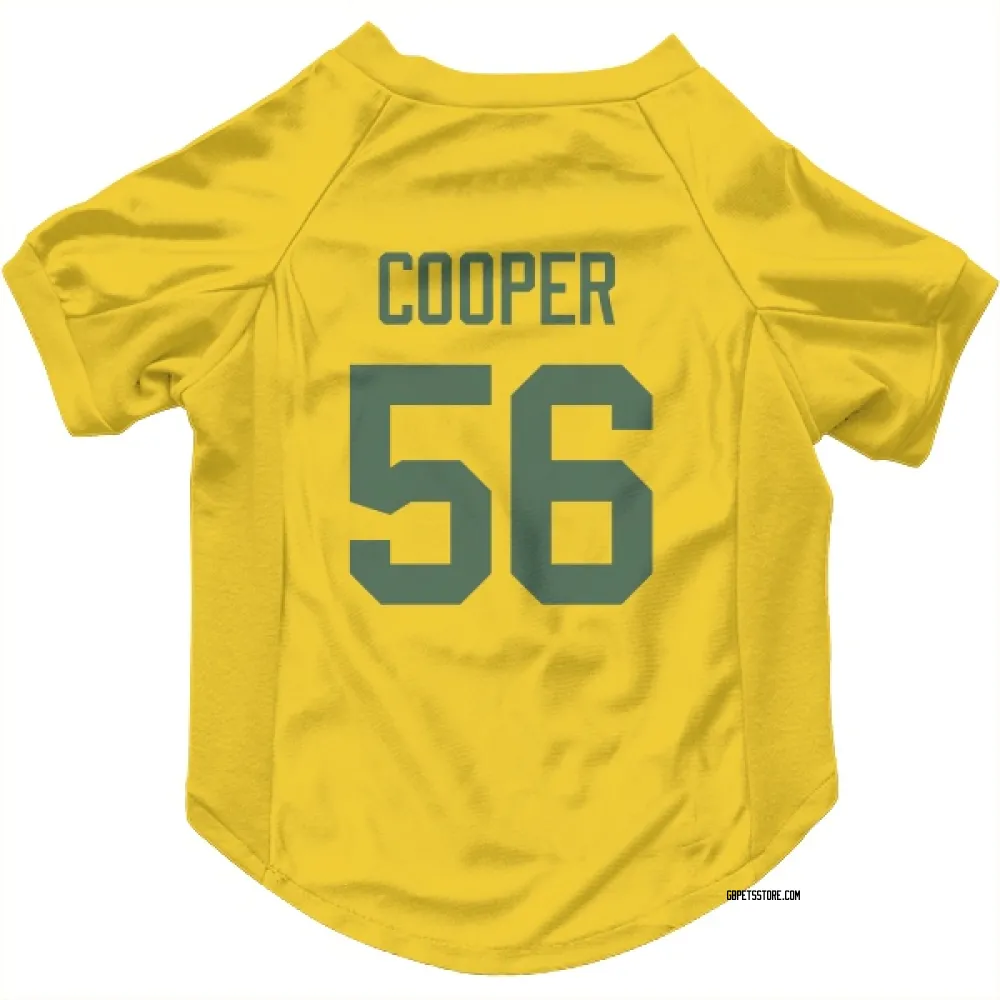 Green Bay Packers Edgerrin Cooper Gold Pet Jersey for Dog & Cat