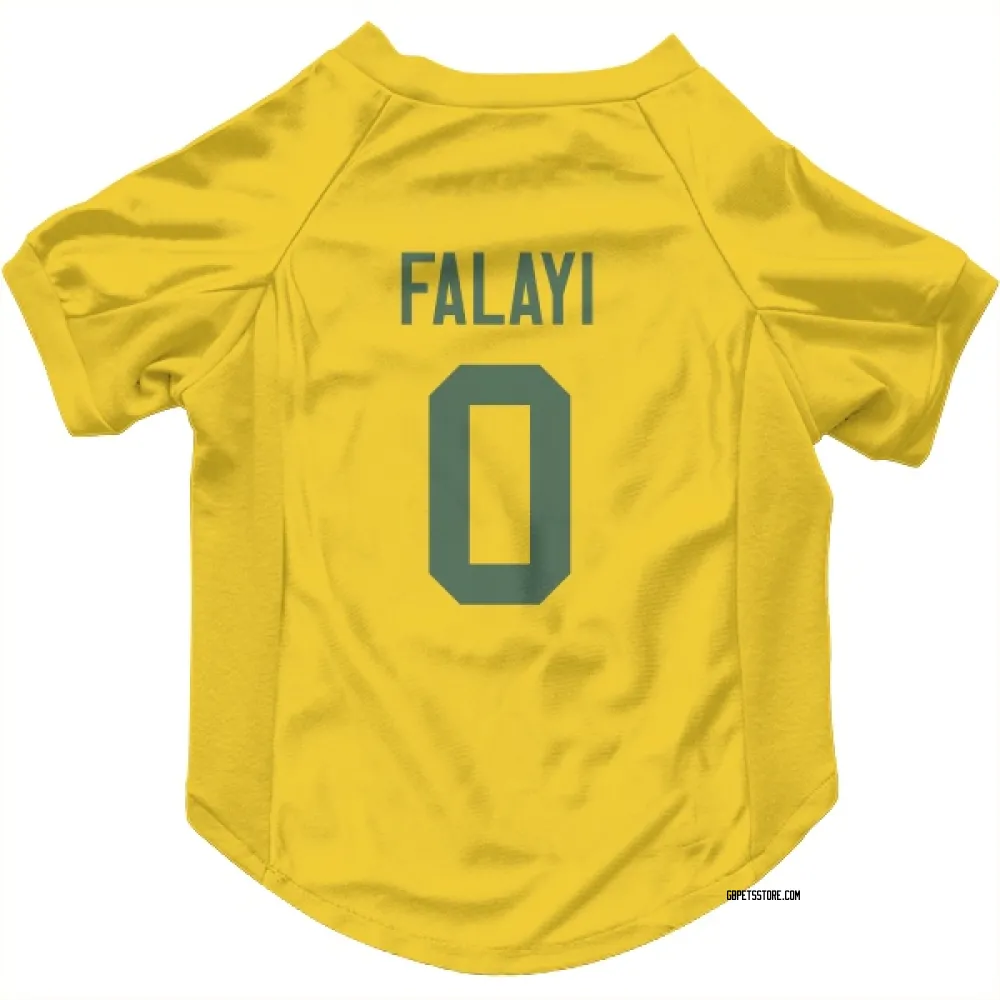 Green Bay Packers Eni Falayi Gold Pet Jersey for Dog & Cat