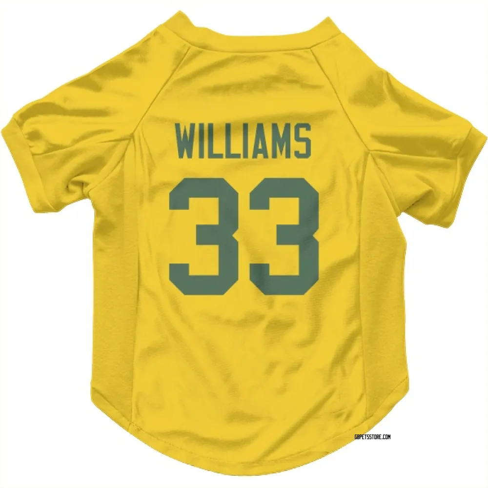 Green Bay Packers Evan Williams Gold Pet Jersey for Dog & Cat