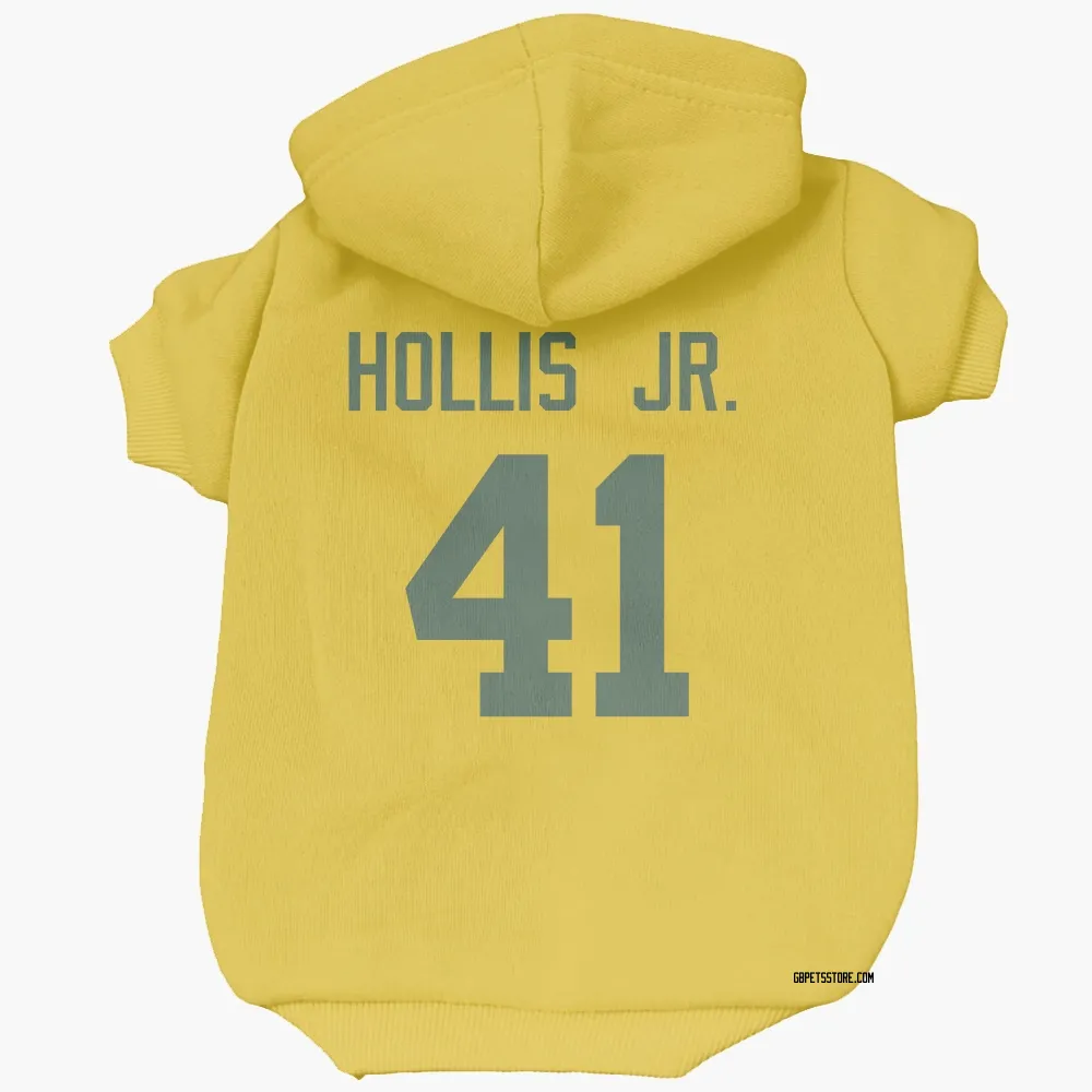 Green Bay Packers Garnett Hollis Jr. Gold Pet Hoodie for Dog & Cat