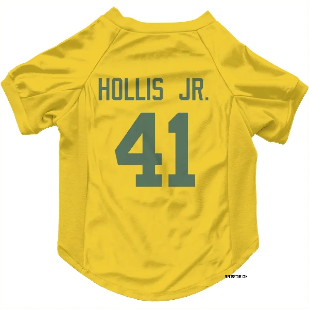 Green Bay Packers Garnett Hollis Jr. Gold Pet Jersey for Dog & Cat