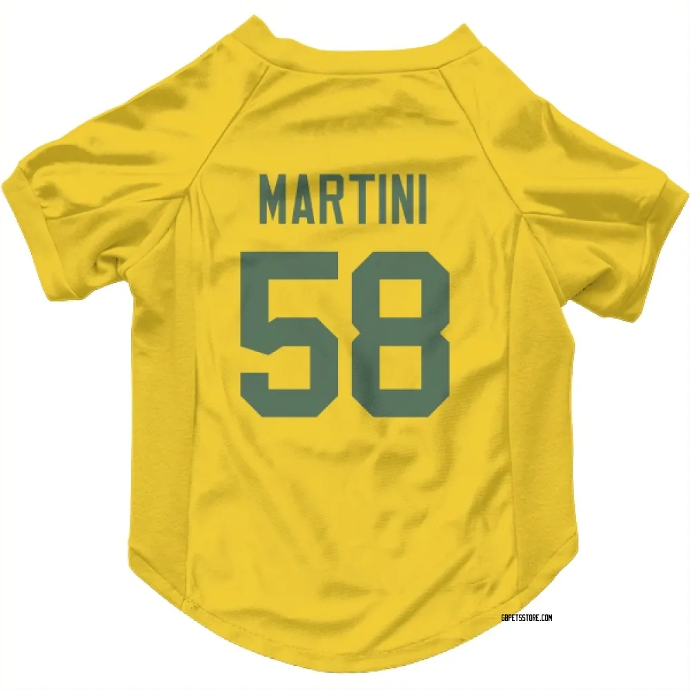 Green Bay Packers Greer Martini Gold Pet Jersey for Dog & Cat