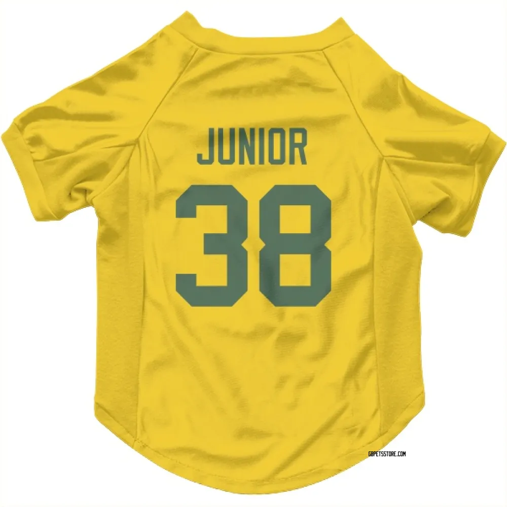 Green Bay Packers Gregory Junior Gold Pet Jersey for Dog & Cat