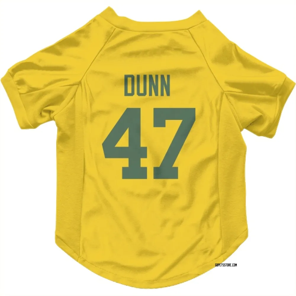 Green Bay Packers Isaiah Dunn Gold Pet Jersey for Dog & Cat