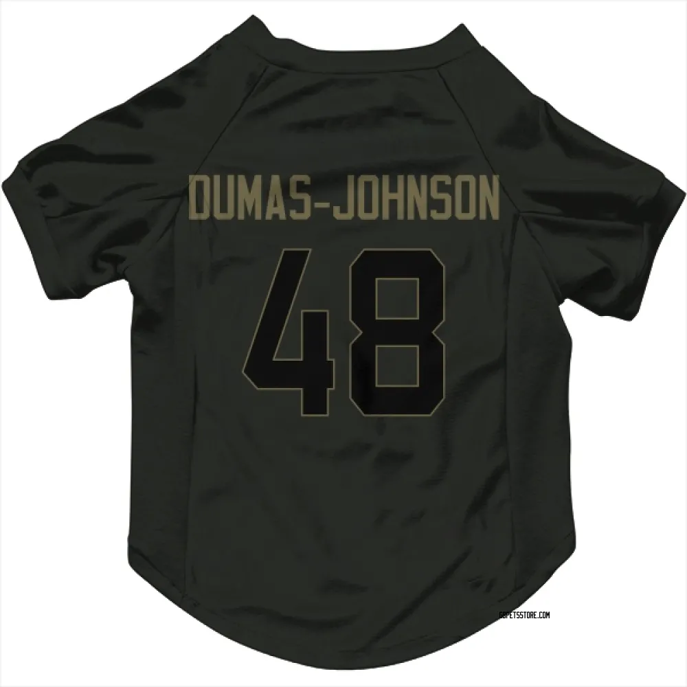 Green Bay Packers Jamon Dumas-Johnson Black Service Pet Jersey for Dog & Cat