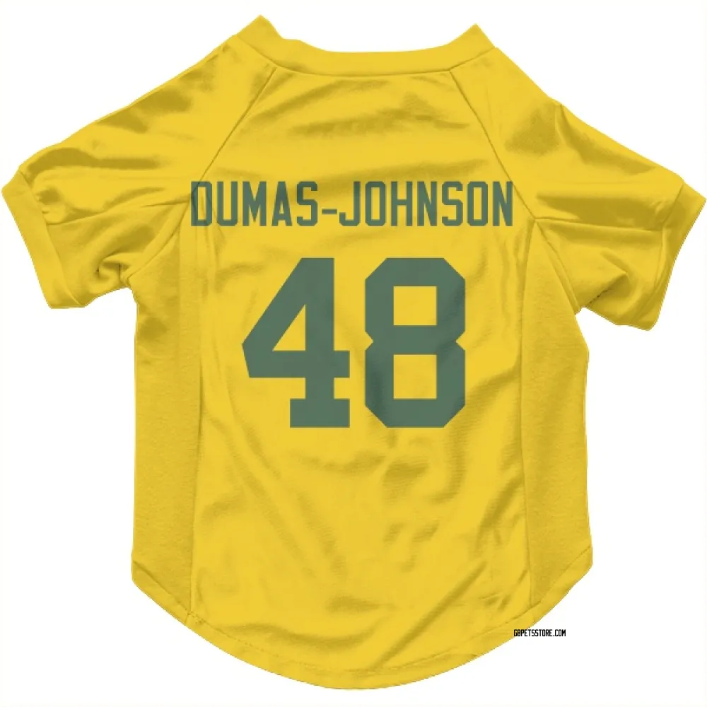 Green Bay Packers Jamon Dumas-Johnson Gold Pet Jersey for Dog & Cat