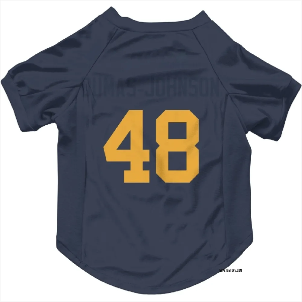 Green Bay Packers Jamon Dumas-Johnson Navy Pet Jersey for Dog & Cat