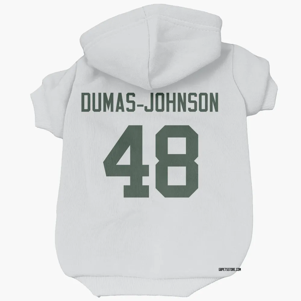 Green Bay Packers Jamon Dumas-Johnson White Pet Hoodie for Dog & Cat