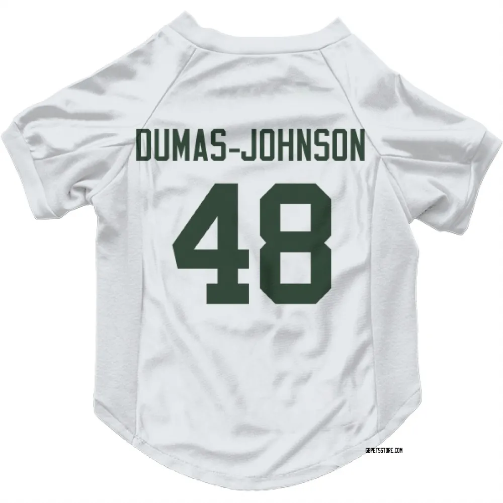 Green Bay Packers Jamon Dumas-Johnson White Pet Jersey for Dog & Cat